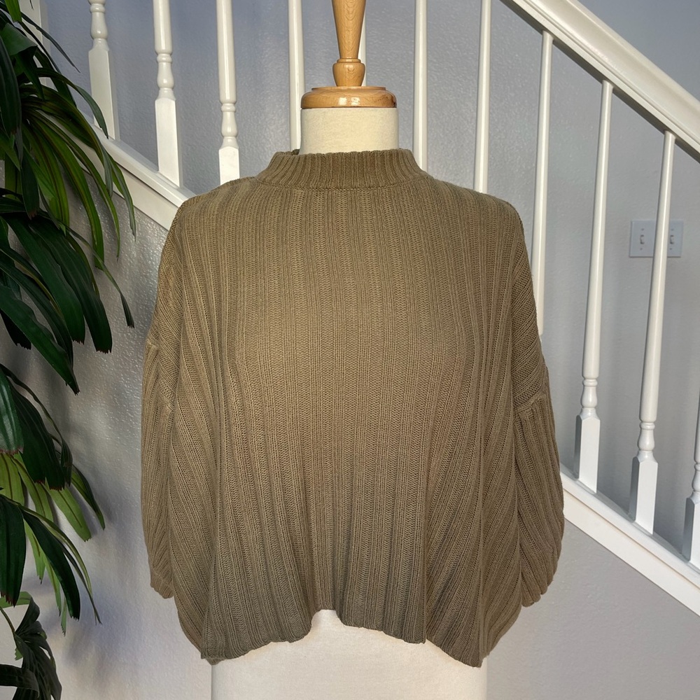 Urban Outfitters Olive Ribbed Turtleneck Sweater